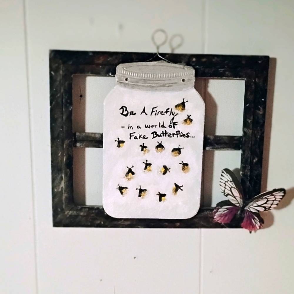 Refurbished Wooden Frame And Wall Decor ReCreated And Hand painted By Me ( Ash).